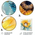thumbnail image 3 of Designart "Golden Sunflowers in Yellow and Blue III" Floral Metal Wall Decor, 3 of 5