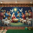 thumbnail image 6 of Decorative Design Nativity Banner Pastoral Scene Religious Theme Christmas Celebration for Church Events Holiday Decoration Family Gatherings, 6 of 9