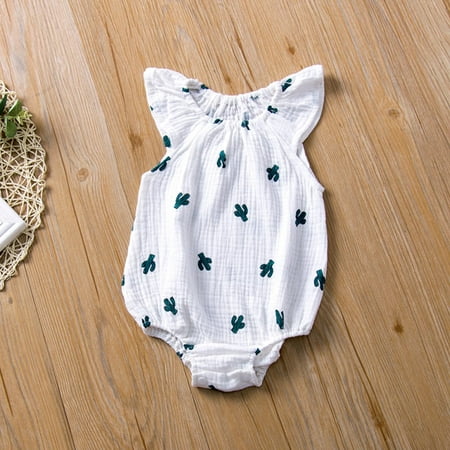 

QISIWOLE Baby Girls Romper Summer Sleeveless One-pieces Jumpsuit Cotton Linen Outfits clearance under $10 !