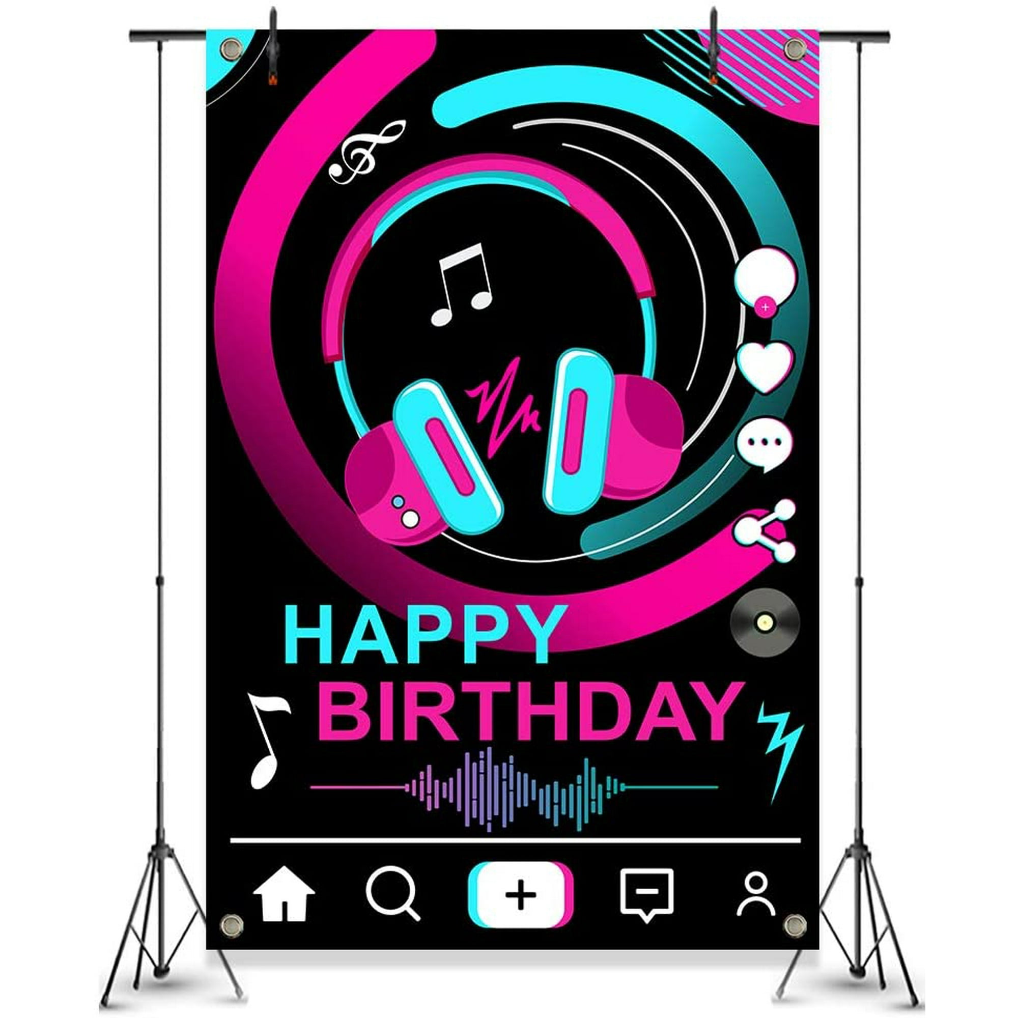 Musical Themed Birthday Backdrop TIK Tok Party Decorations Video Studio  Background Birthday Party Photo Booth Props Tic TOC Photography  Backdrop3x5ft | Walmart Canada
