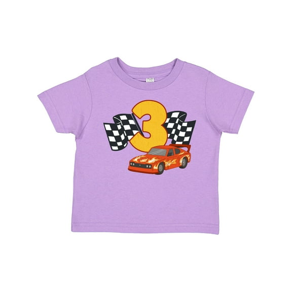 Inktastic Number Three Race Car Boys or Girls Toddler T-Shirt