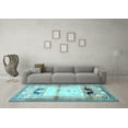 thumbnail image 3 of Ahgly Company Indoor Square Animal Light Blue Traditional Area Rugs, 6' Square, 3 of 4