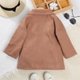thumbnail image 4 of Pandaie Boys Double Breasted Wool Blend Peacoat Lapel Raglan Sleeve Patch Pocket Mid Length Winter Coat Khaki,18-24 Months, 4 of 8