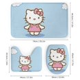 thumbnail image 4 of 4PCS Hello Kitty Cat Cloud Cute Shower Curtain Sets Bathroom Set with Floor Mat, U-Shaped Mat, Toilet Lid Cover Mat And Shower Curtain for Bathroom Decor, 4 of 11