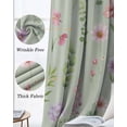 thumbnail image 3 of Pink Spring Floral Blackout Curtains for Bedroom Living Room Darkening Curtains 84 Inch Length 2 Panels Set Farmhouse Flowers Sage Green Leaves Window Curtain Window Treatment Grommet Drapes 42"x84", 3 of 9