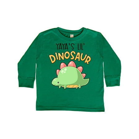 

Inktastic Yaya s Lil Dinosaur with Cute Stegosaurus Gift Toddler Boy or Toddler Girl Long Sleeve T-Shirt