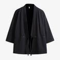 thumbnail image 4 of RUTAYY Men's Shirts Spring Autumn Casual Cardigan Sunscreen Shirt Solid Color Long Sleeve Comfortable Breathable Elegant Holiday Blouse, 4 of 5