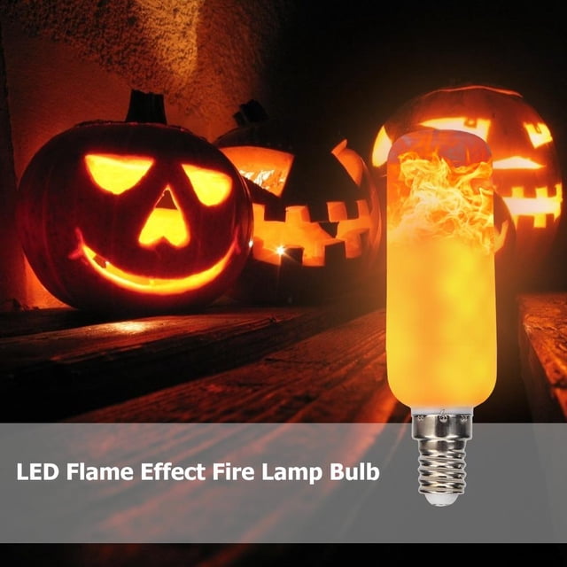 4pcsE14 7W LED Llama Efecto Fuego Bombilla Parpadeo Emulación Decoración Lámpara Lamparas