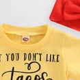 thumbnail image 7 of Xyant Toddler Baby Girl Summer Clothes If You Dont Like Tacos Im Nacho Type Romper Shorts Headband Set Infant Outfits (Yellow,12-18 Months), 7 of 7