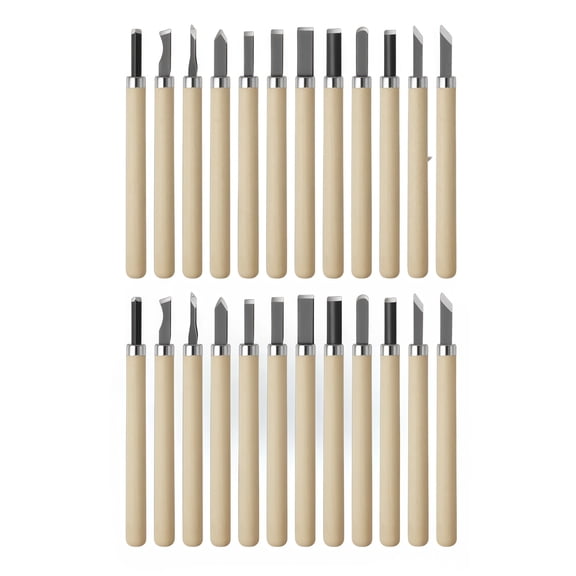 24 Piece Carving Tool Set For Woodworking Art Projects And Crafts