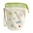 thumbnail image 7 of Large Capacity Folding Pencil Case, Cylinder Stand-Up Pen Pouch with Flip Top, Canvas Stationery Organizer Bag for Office Travel and Daily Use, 7 of 7