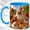 Blue, variant on Barnyard Chicken Coffee Mug, Country Farm Mug, Ceramic 11 oz