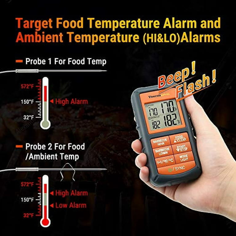 Wireless Remote Digital Cooking Food Meat Thermometer 300 Feet Range f