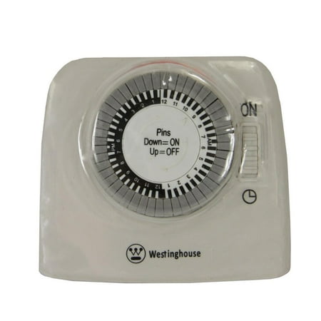 Lap Timer - Westinghouse 2-Outlet 24-Hour Heavy Duty Mechanical Pin Lamp Timer