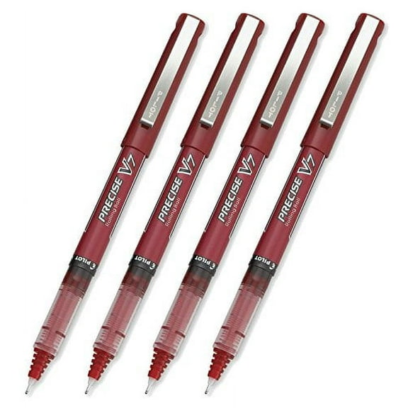 Pilot Precise V7 Stick Rolling Ball Pens, Fine Point, Red 4-PACK(35352)