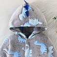 thumbnail image 5 of mgoYE Newborn Baby Boy Clothes Color Block Long Sleeve Zipper Hooded Romper Fall Winter One Piece Outfits(Grey,12-18 Months), 5 of 5
