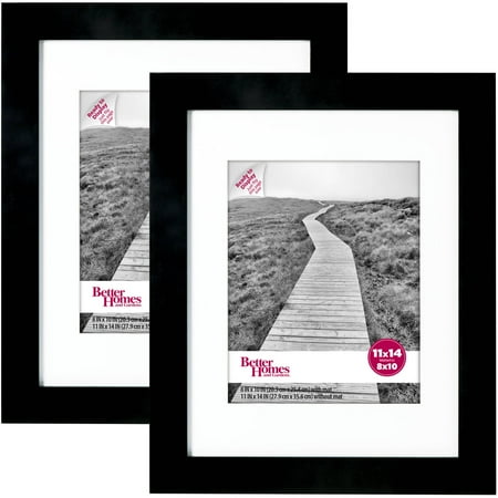Wide Black Gallery Frames 11 X 14 Matted To 8 X 10 2 Pack