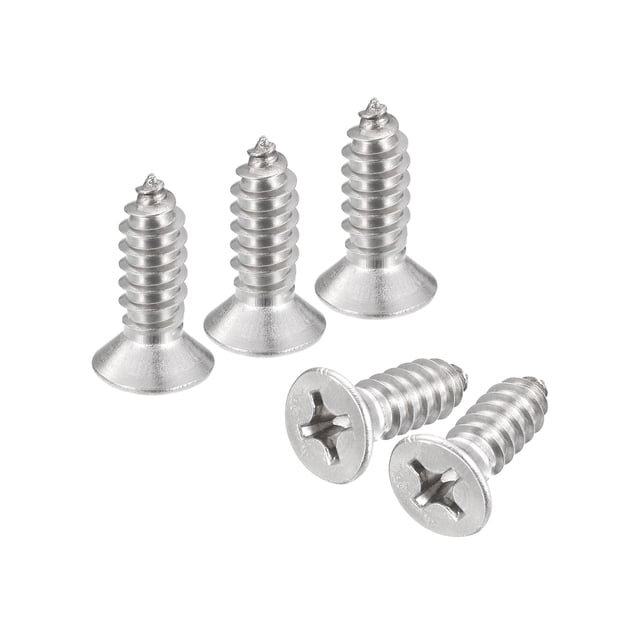 Tornillos de madera Uxcell #14x3/4", paquete de 15 tornillos Phillips autorroscantes de acero inoxidable 304