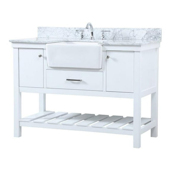 Elegant Decor Clement 48" MDF Single Bathroom Vanity with Backsplash in White