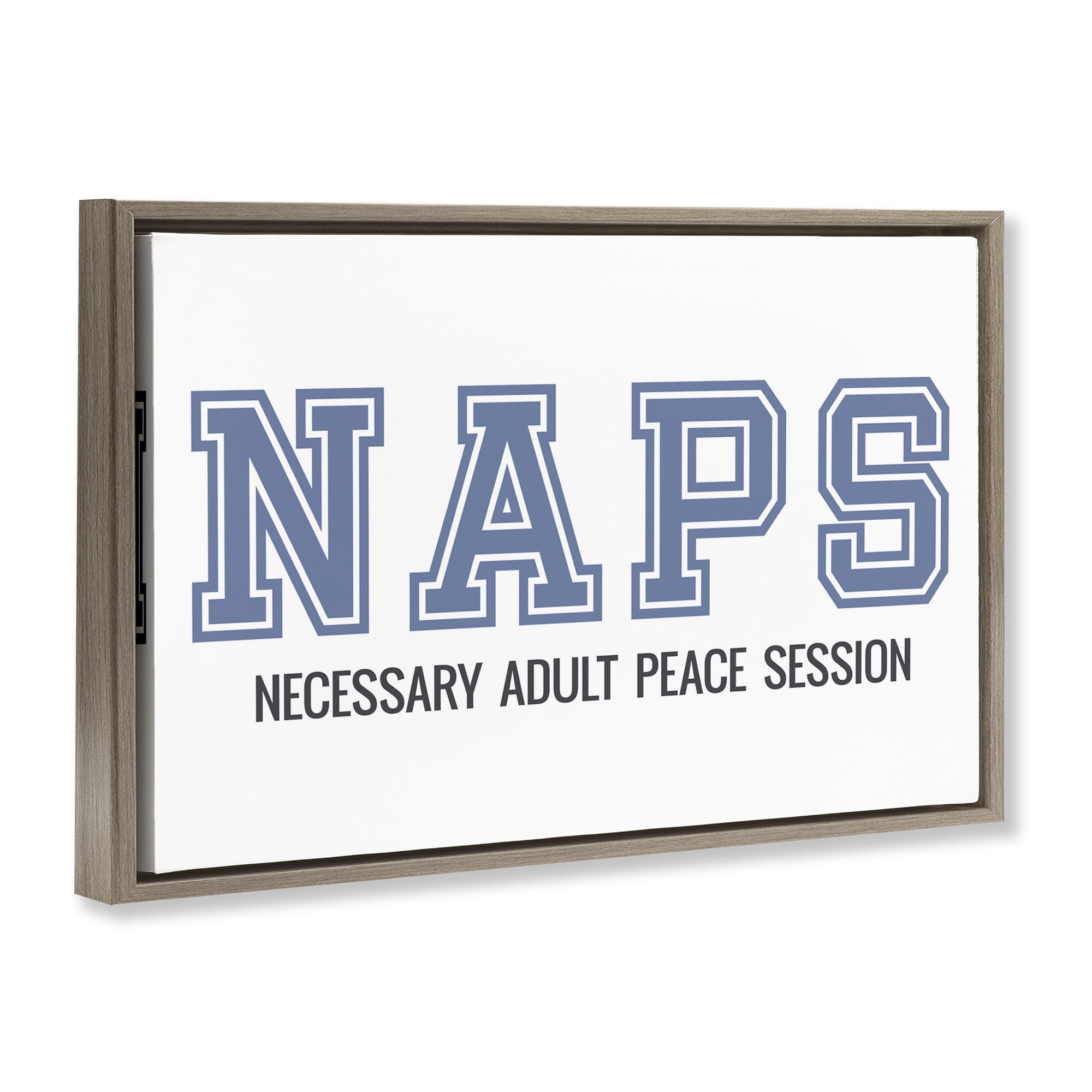 Stupell Industries Funny Naps Phrase Typography Painting Brown Floater Framed Art Print Wall Art, 31 x 21