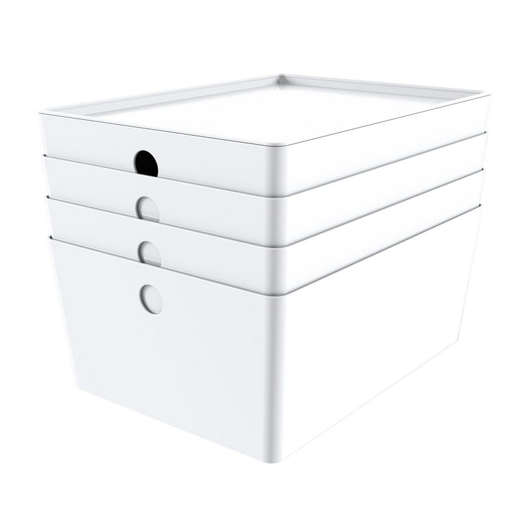 KUGGIS Box with lid, white, Width: 14 ½ - IKEA