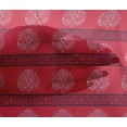 thumbnail image 4 of oneOone Viscose Chiffon Fabric Leaves & Lotus Block Printed Craft Fabric BTY 42 Inch Wide, 4 of 4