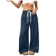 thumbnail image 2 of Pincandy Women's Solid Color Faux Suede Elastic Waist Wide Leg Pants - High Stretch Casual Loose Fit with Pockets, Perfect for Daily Wear & Weekend Getaways, 2 of 7