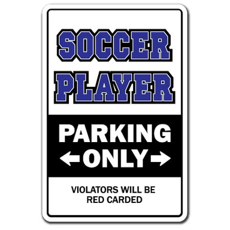 Soccer Player Decal | Indoor/Outdoor | Funny Home Décor for Garages, Living Rooms, Bedroom, Offices | SignMission Parking Team Ball Coach Gift Funny Gag Mom Sport Award Trophy Decal