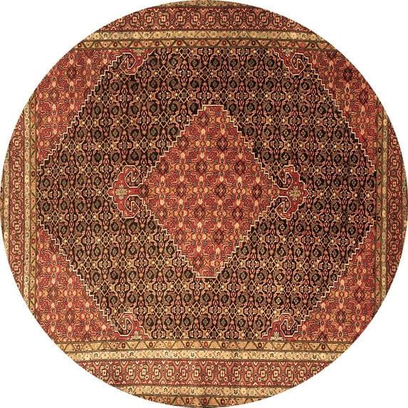 Ahgly Company Indoor Round Persian Brown Traditional Area Rugs, 4' Round