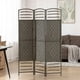 thumbnail image 3 of JWRWEFA 3 Panel Folding Room Divider Privacy Screen, Hand-Woven Wave Fiber Room Separator with Wood Frame, Freestanding Temporary Wall for Living Room Bedroom, Dark Gray, 3 of 11