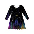 thumbnail image 4 of Girls' Long Sleeve Princess Dress - Fall Winter Heart Printed Christmas Dress A-Line T-Shirt Dress, 4 of 4