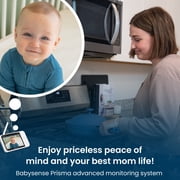 Babysense Prisma Baby Monitor with Camera and Audio, 5” HD Video Baby Monitor, 6-Color Night Light, Split Screen, Baby Sound Machine with White Noise & Lullabies, Secure No Wifi