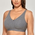 thumbnail image 3 of Women's Wireless Plus Size Bra Cotton Support Comfort Unlined, 3 of 4