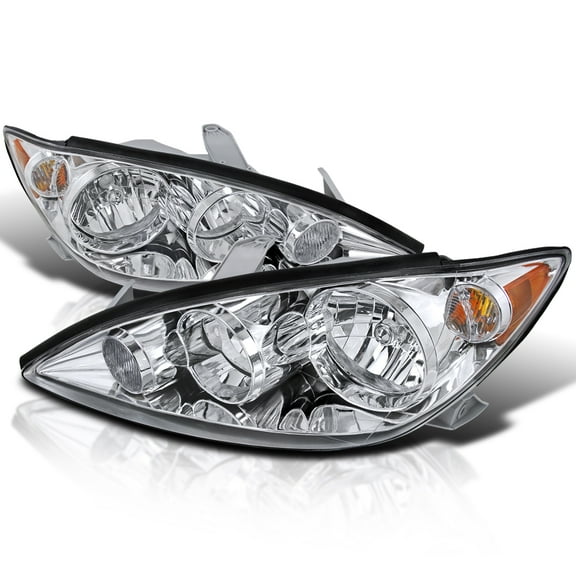 Spec-D Tuning Chrome Headlights Compatible with 2005-2006 Toyota Camry, L R Pair Head Light Lamp Assembly