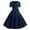 Navy, variant on USSUMA Skirts for Women Trendy Summer Womens Dresses Short Sleeve Square Neck Casual Solid Color Retro Maxi Dress Trendy Dresses Loose Skirt Business Up to 45% off Black Dress Size-L