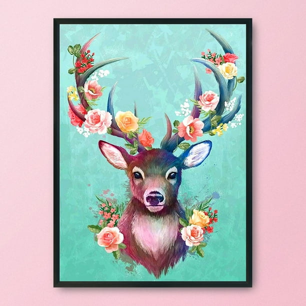 Cuadros Decorativos Kits de punto de cruz estampados DIY conjunto de costura bordada Ehuebsd de hilo de algodón ecológico de 11CT animalesflores decoración para colgar en la pared del hogar