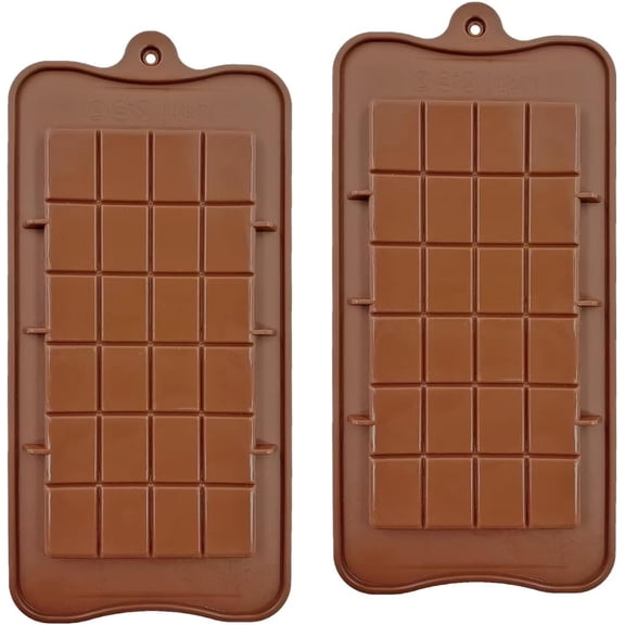 2 Pcs Silicone Break-Apart Chocolate, Food Grade Non-Stick Protein and Energy Bar Mold