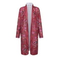 thumbnail image 4 of Femmes Mode à Manches Longues Imprimé Floral Folk-Custom Poche Casual Long Outwear, 4 of 9