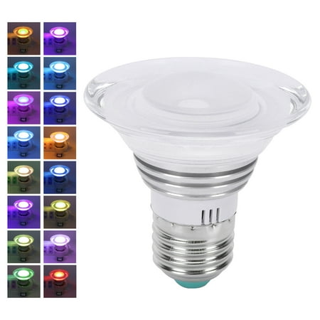 

Tebru Home Decoration RGB Spot Light 3w 16 Color Full Color Mode Remote Control Lamp E27 for Home KTV Bar 85‑265V