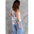 thumbnail image 1 of ABPHQTO Camiseta sin mangas floral con cuello en V y ribete de pestañas para mujer, 1 of 5