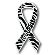 Magnet Me Up Support Carcinoid Cancer Fighter Zebra Ribbon Magnet Decal, 3.5x7 In, Vinyl Automotive Magnet