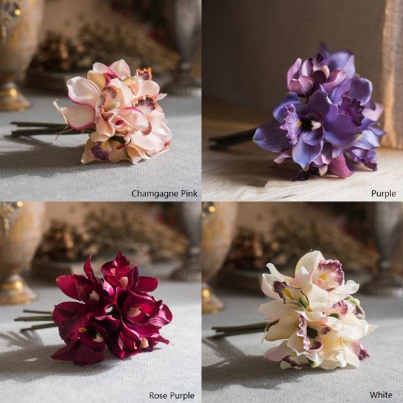 Artificial Orchid Bouquet Small Cymbidium Orchid in Various Color