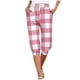 thumbnail image 1 of Mujeres Capri Pantalones Elástico Corbata Cintura Suelta Ajuste con Bolsillos, Casual Y Cómodo Pantalones de Cintura Elástica para las Mujeres, 1 of 6
