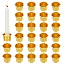 30pcs Gold Candle Holders 1inch Candlestick Holder Cups Metal Candle Cups Aluminum Candle Drip Protectors Empty Candle Inserts Case for Candle Making Christmas Wedding Table Decor