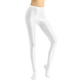 thumbnail image 3 of Kvysinly Women Shiny Glossy Pantyhose Footed Tights Yoga Stockings Leggings White L, 3 of 7