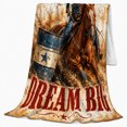 thumbnail image 2 of Ride Fast Dream Big Rodeo Barrel Racing Western, Rustic Farmhouse Horse Scene, Warm Flannel Blanket for Ranch House and Living Room, Horse Lovers Housewarming Gift, Rustic Home Decor, 2 of 9