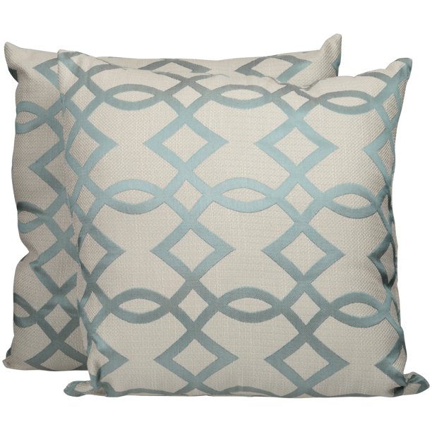 Mainstays™ Teal Jacquard Throw Pillows 2 ct Box