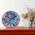 thumbnail image 2 of Yayeee 10" Wall Clock Battery Operated Quartz Round Silent Non-Ticking Home Decor, Pink Marble Pattern, 2 of 6