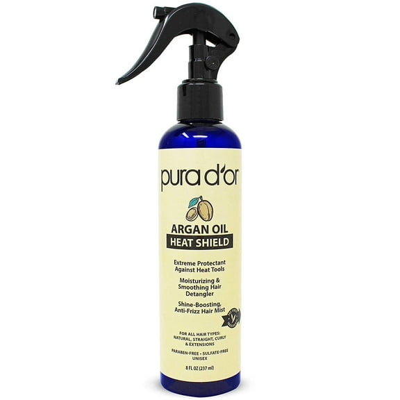 PURA D'OR Argan Oil Heat Shield Protectant Spray 8 Fl Oz