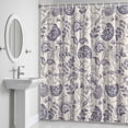 thumbnail image 5 of Farmhouse Purple Floral Shower Curtain for Bathroom Decor, Linen Boho Flower Rustic Country Waterproof Fabric Shower Curtain, 60"x72" Set with 12 Hooks, 5 of 9